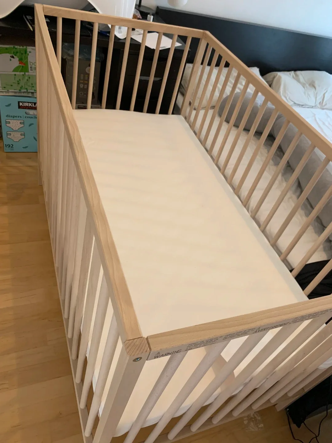IKEA SNIGLAR Crib, Beech, 70x132 cm (27 1/2x52 ")