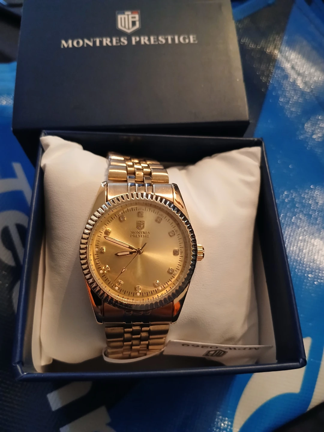 Montres Prestige Gold Watch with Box