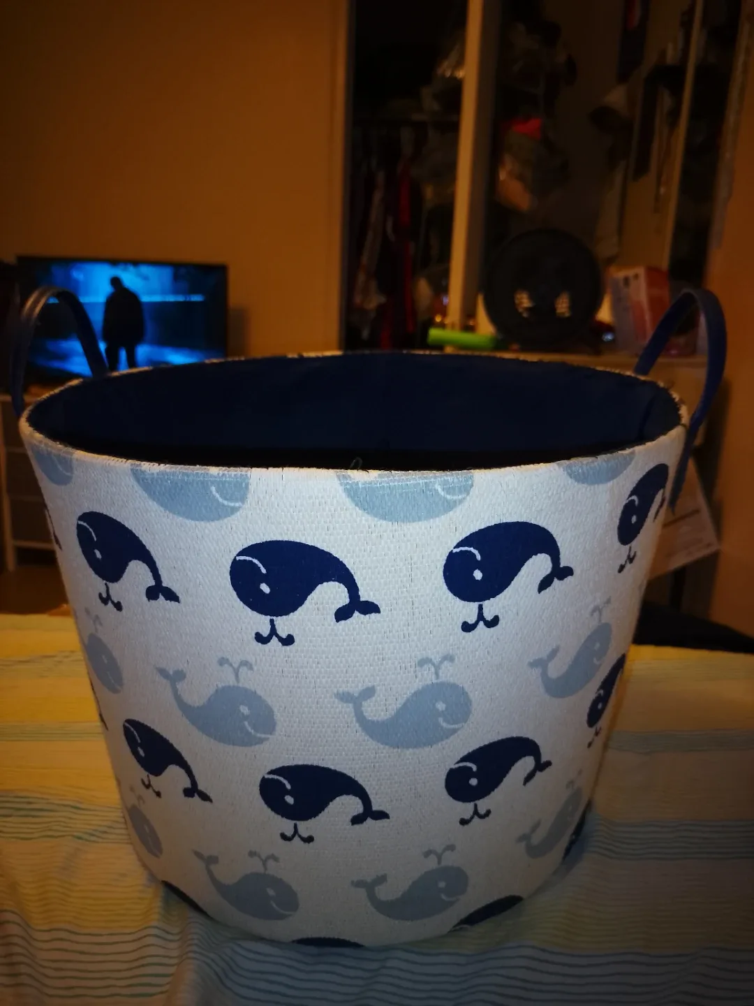 #cleanout Blue Whale Patterned Storage Basket