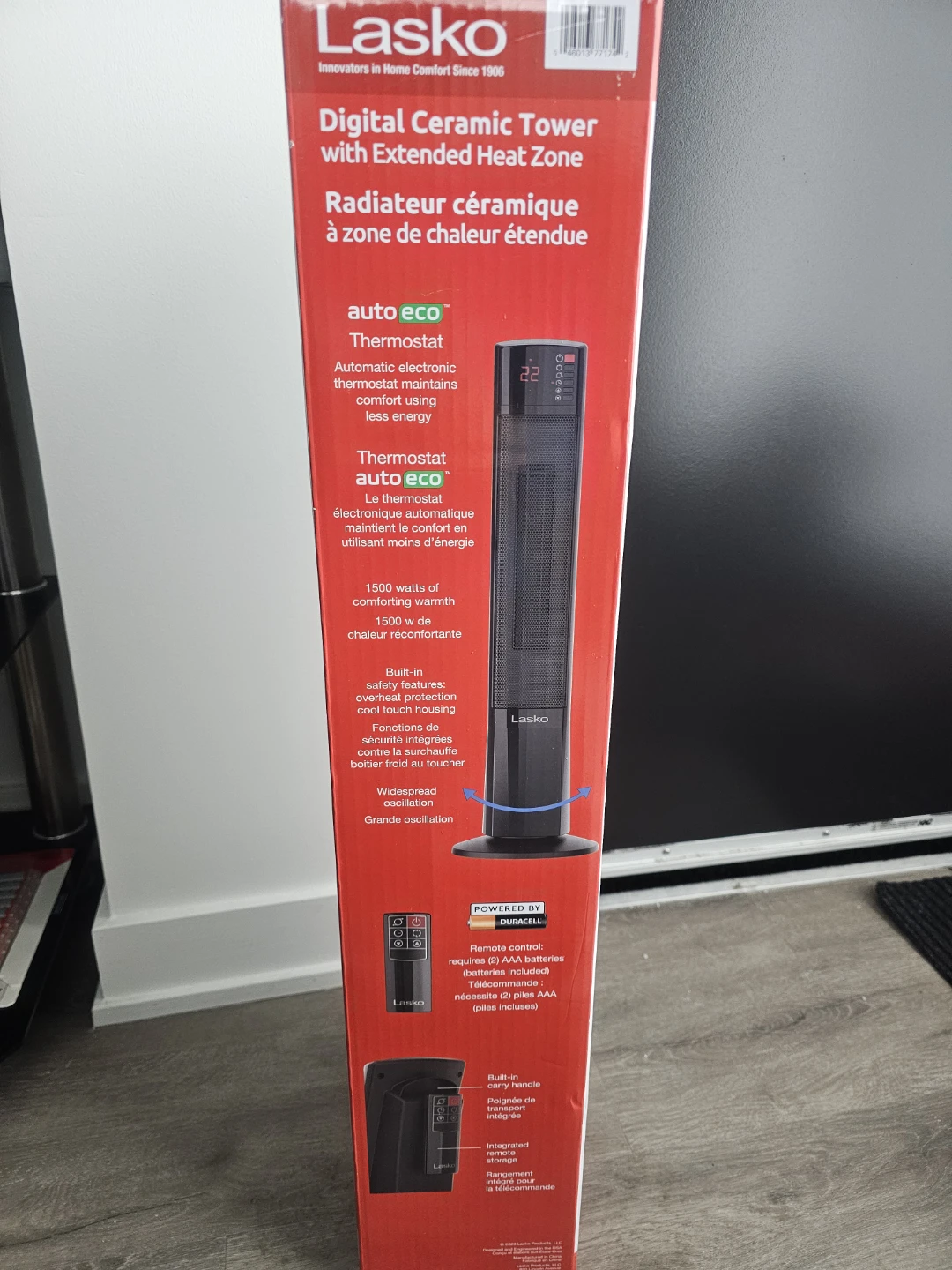 Lasko Digital Ceramic Tower Heater with Remote - photo 2
