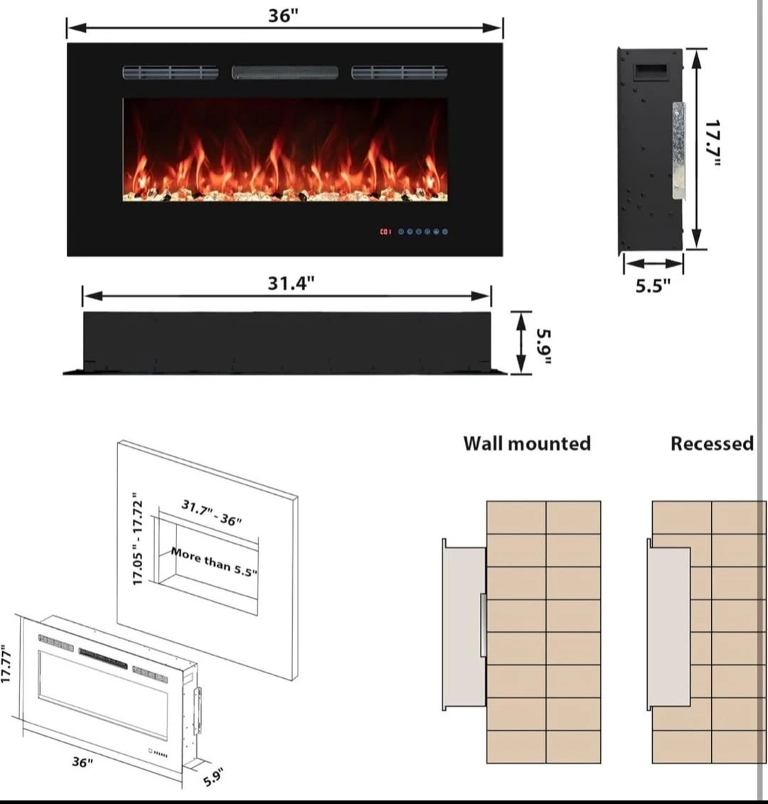 Electric Fireplace - 36 inch - photo 5