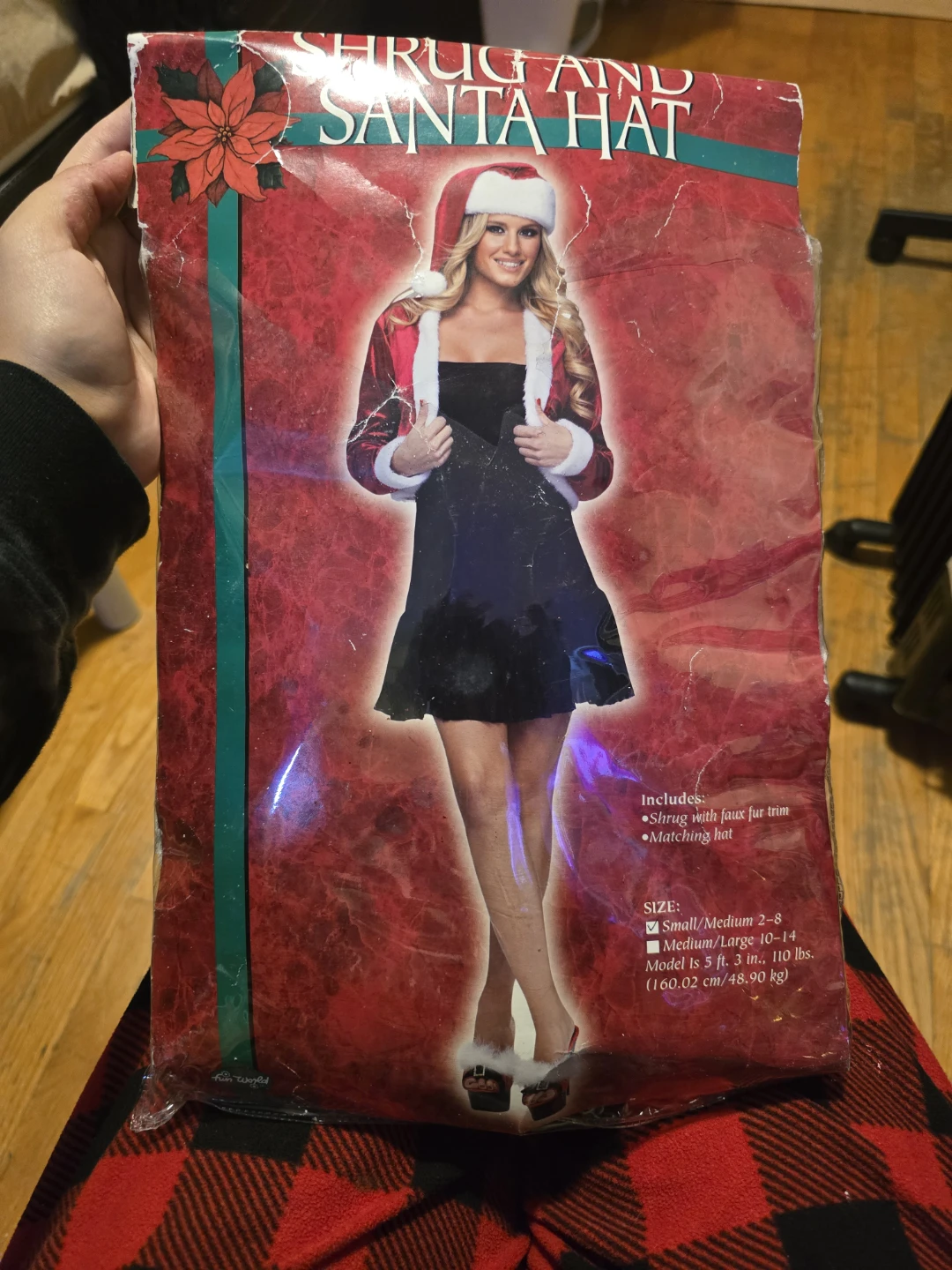 Santa Hat & Shrug Costume - Size S/M