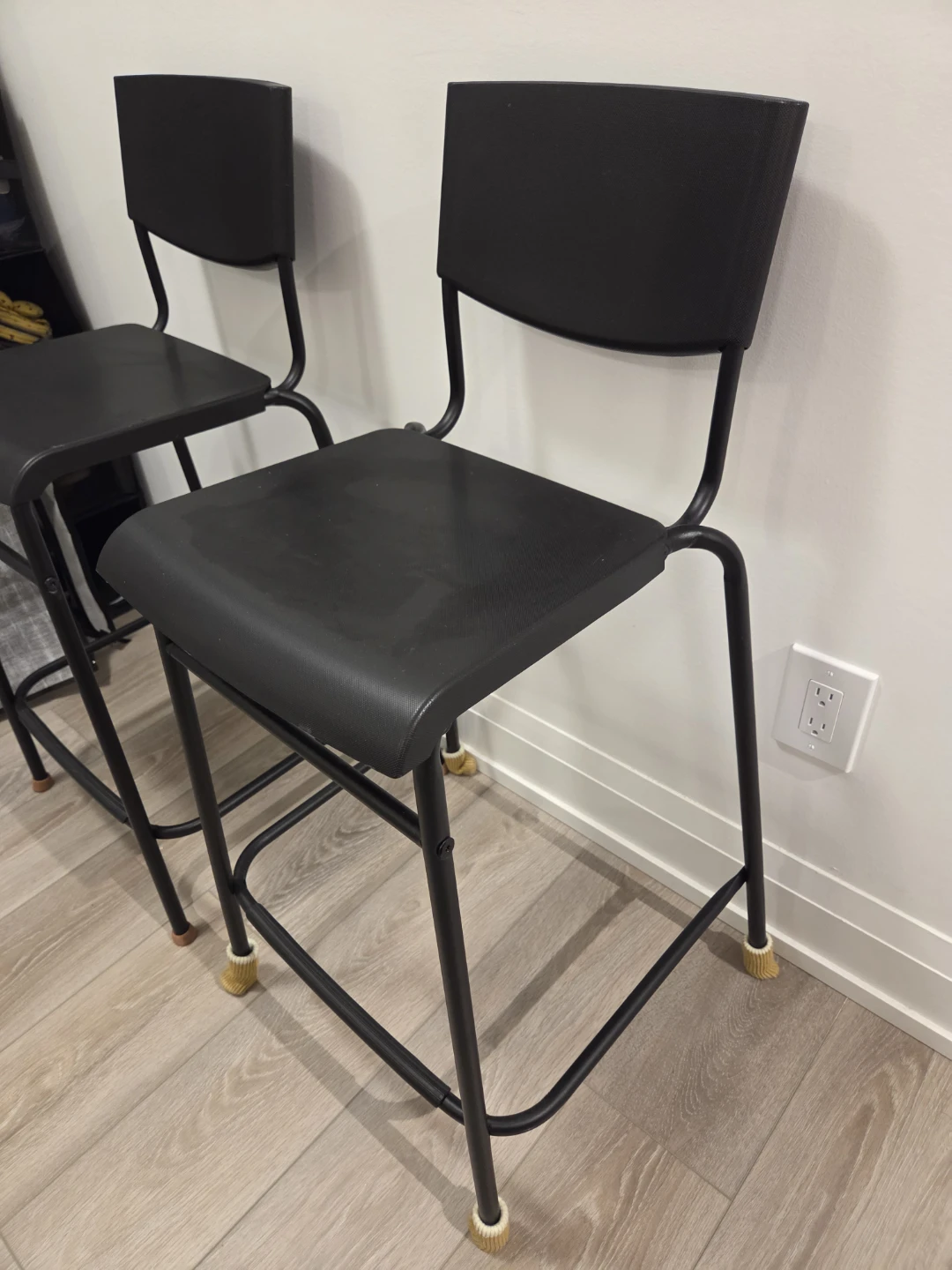 Set of 2 Black Bar Stools - photo 3