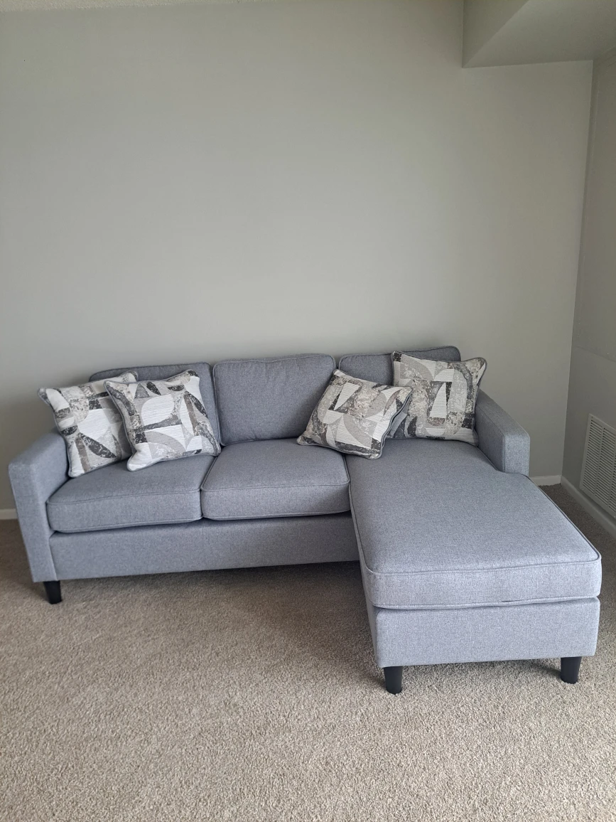 Gray Sectional Sofa with Chaise Lounge - photo 3