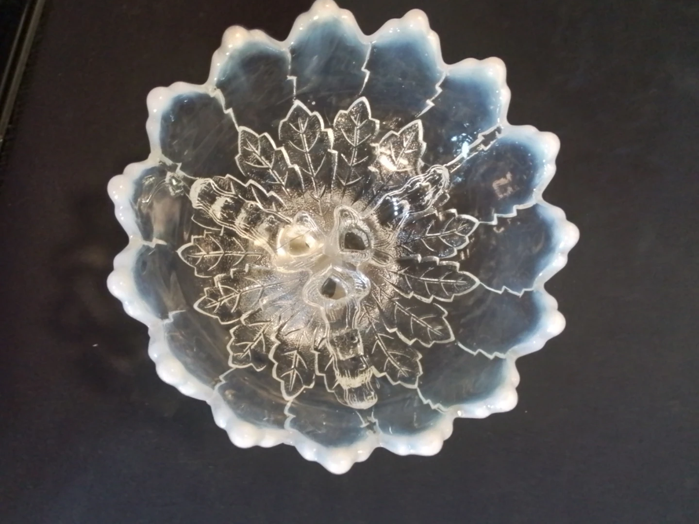 Antique Northwood Glass 3 Footed Opalescent Bowl 5x5" - photo 4