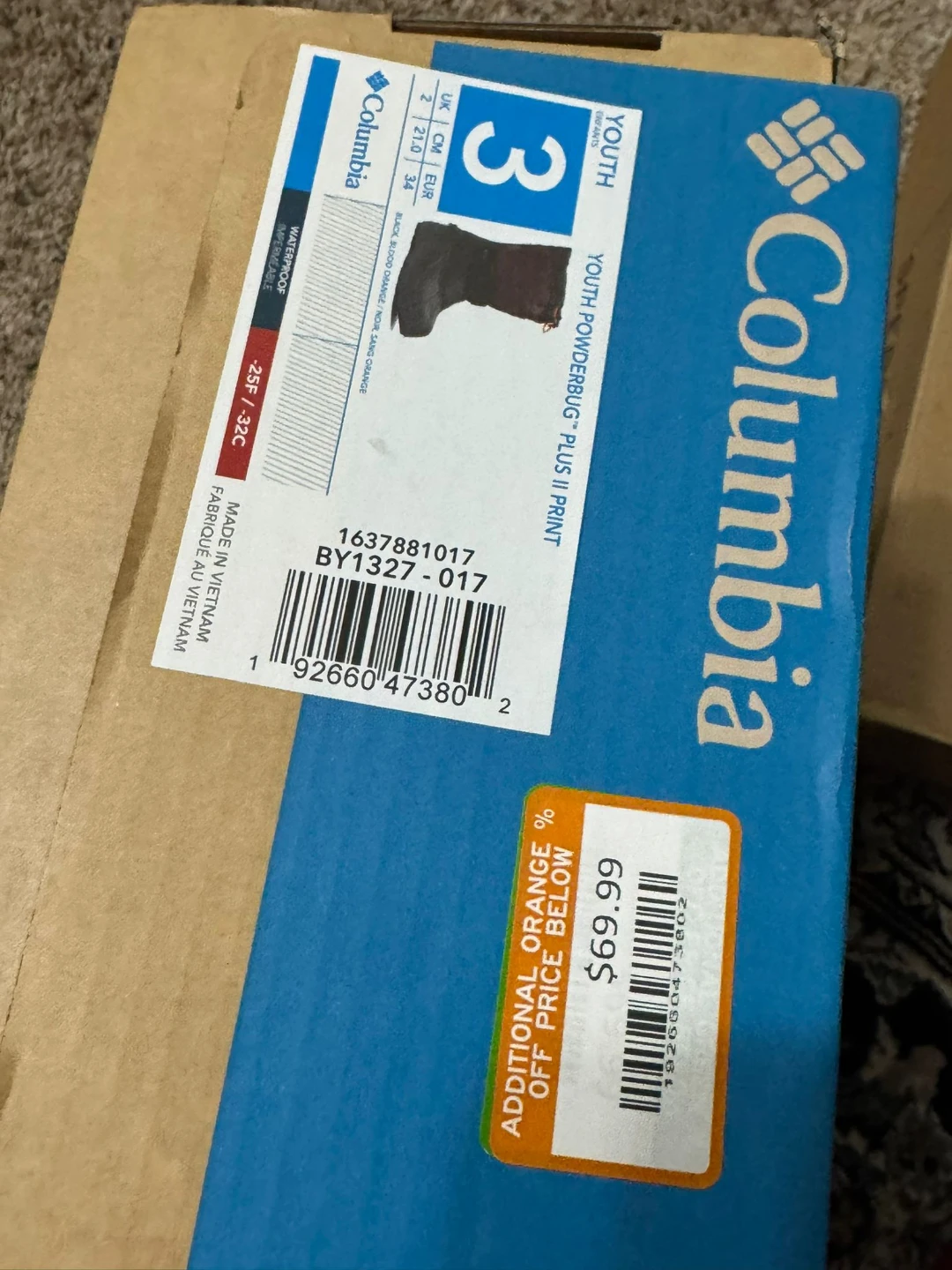 Columbia Youth Powderbug Plus II Print Boots - Size 3 - photo 4