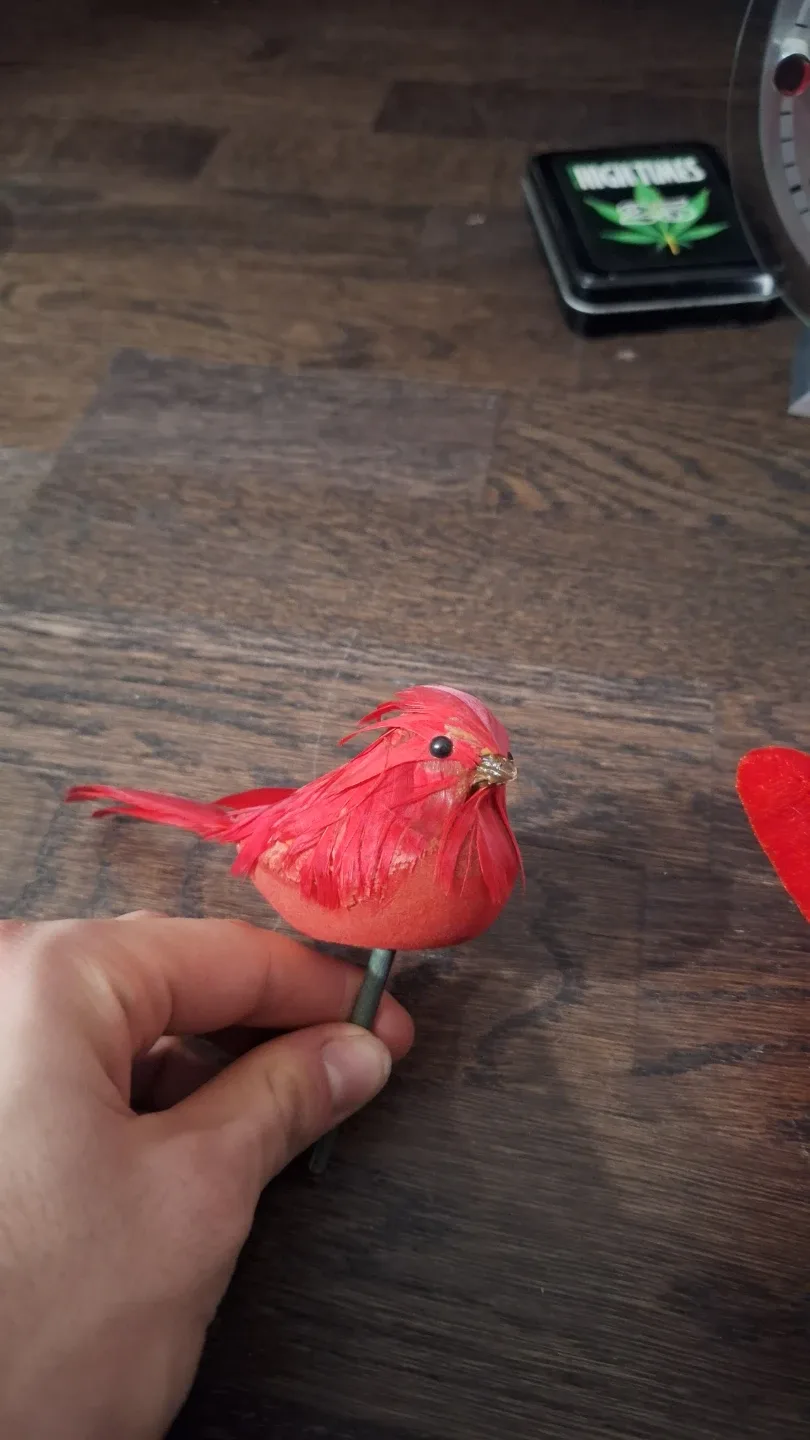 Red Plush Elephant Toy & Bird Hanging #cleanout image indicator(2)