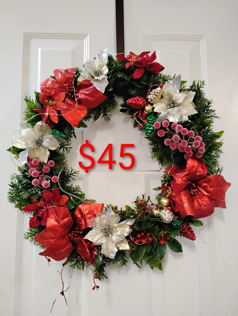 Christmas Wreath - Red & Silver image indicator(3)