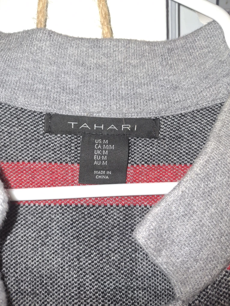 Tahari Gray Plaid Cardigan - Size M - photo 2