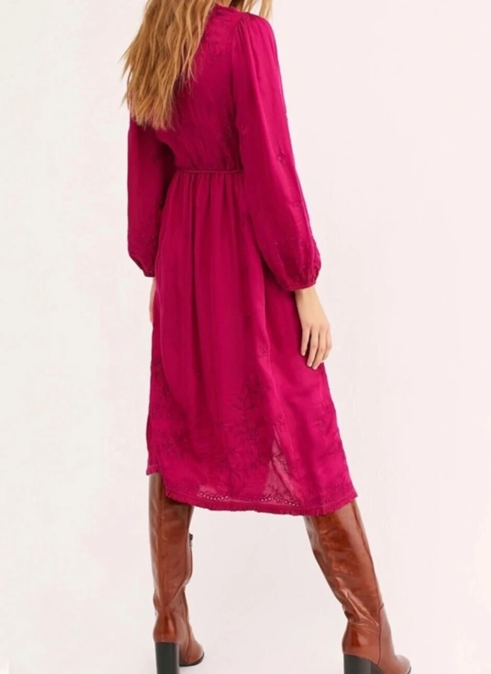 Free People Pink/Rose Embroidered Dress XL - photo 3
