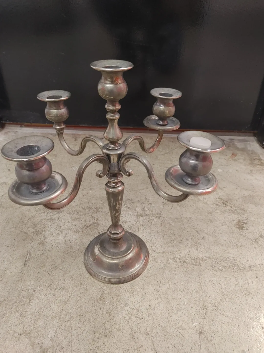 Sterling silver candle holder