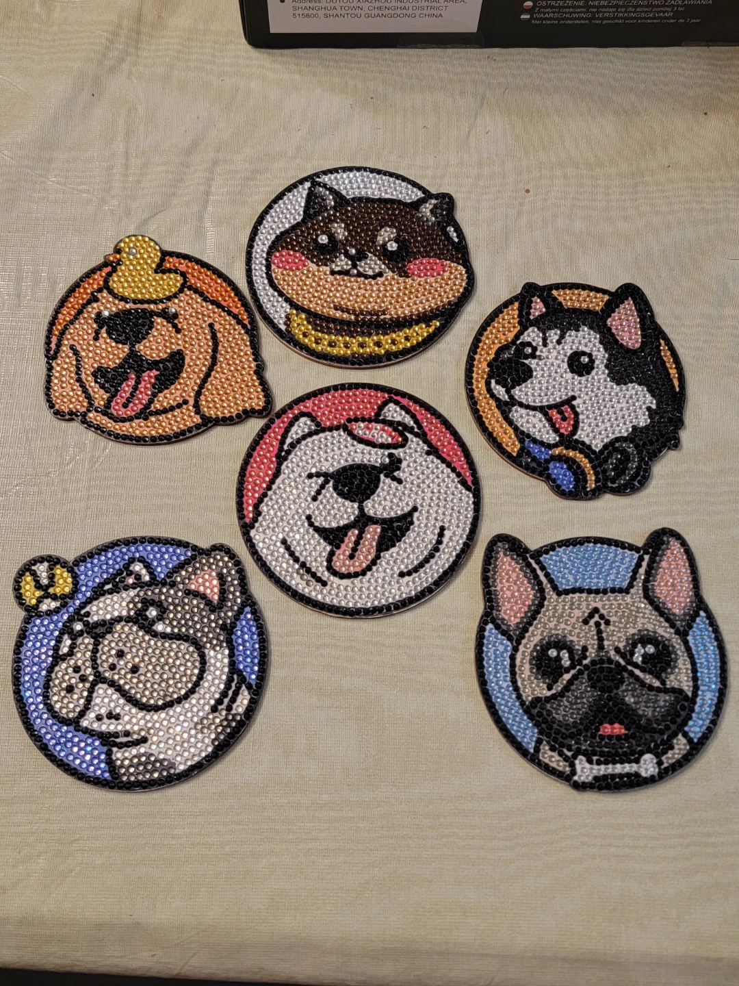 Dog Breed Rhinestone Coasters