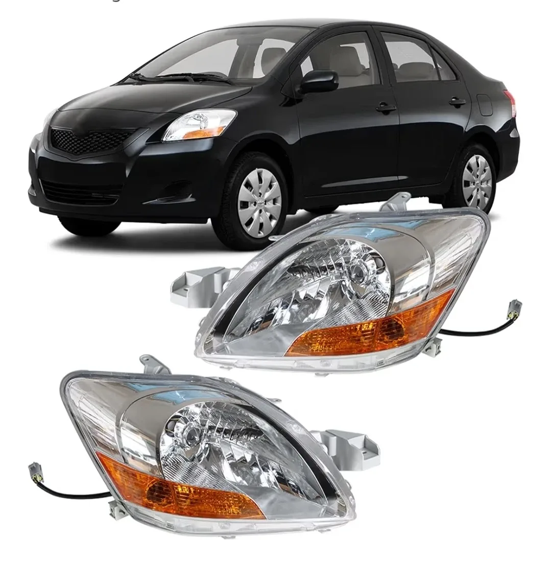 Headlight Assembly Pair for 2007–2011 Toyota Yaris Sedan