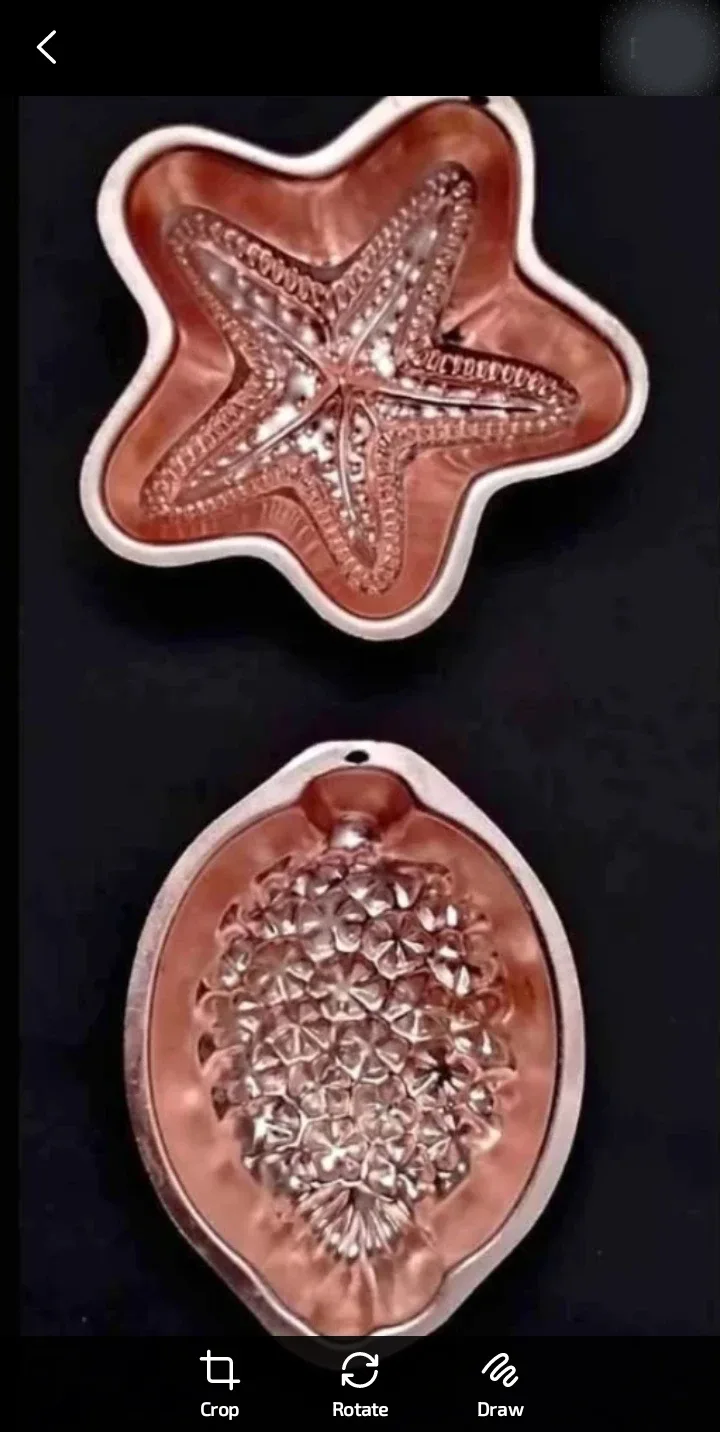 Vintage LEVCO Copper Molds - Starfish & Pineapple  #CLEANOUT