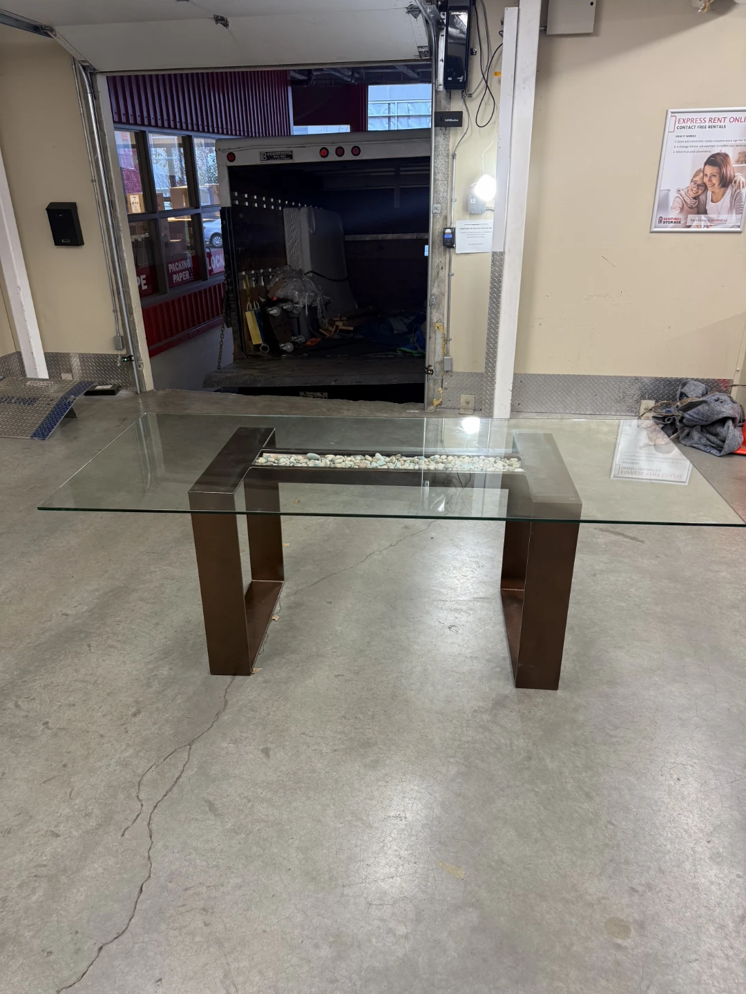 Glass Top Coffee Table with Stone Inlay - photo 2