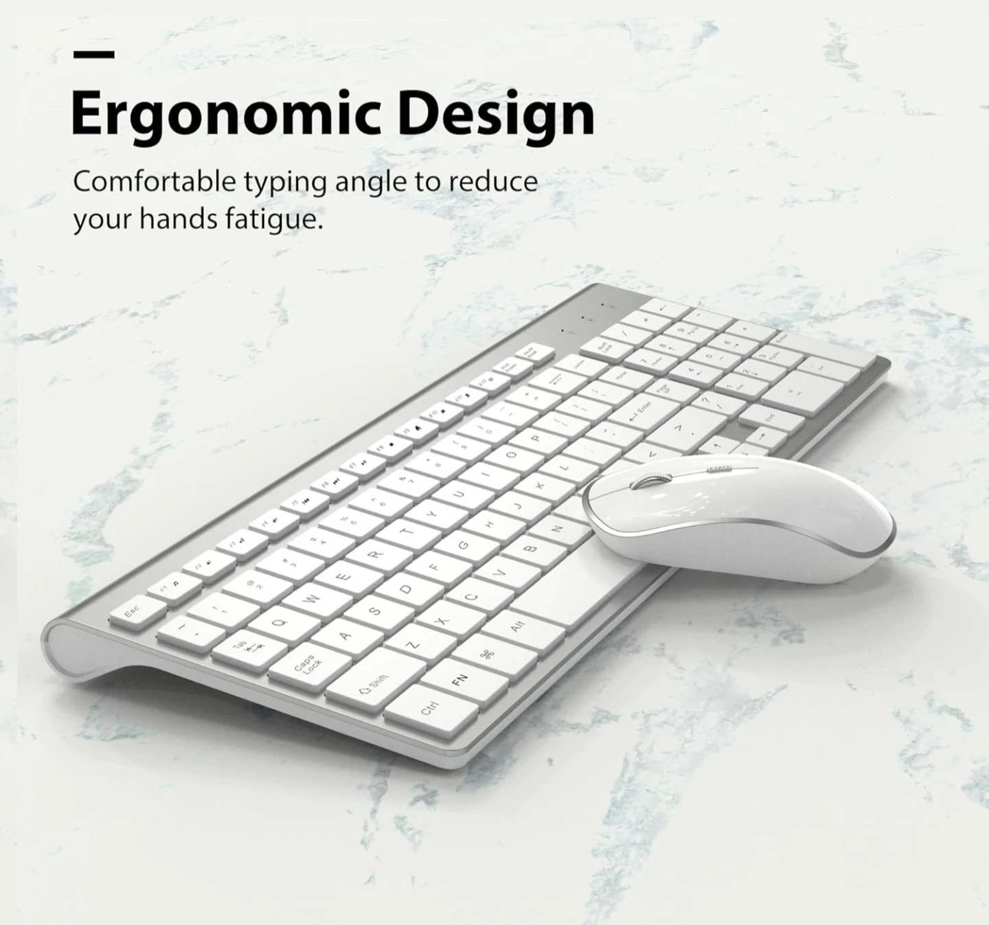 Wireless Keyboard and Mouse Combo - Silver - photo 2