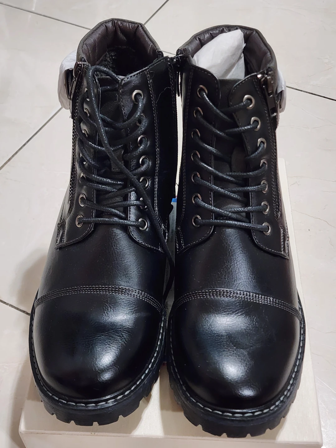 Bruno Marc Men's Black Ankle Boots - Size 8.5