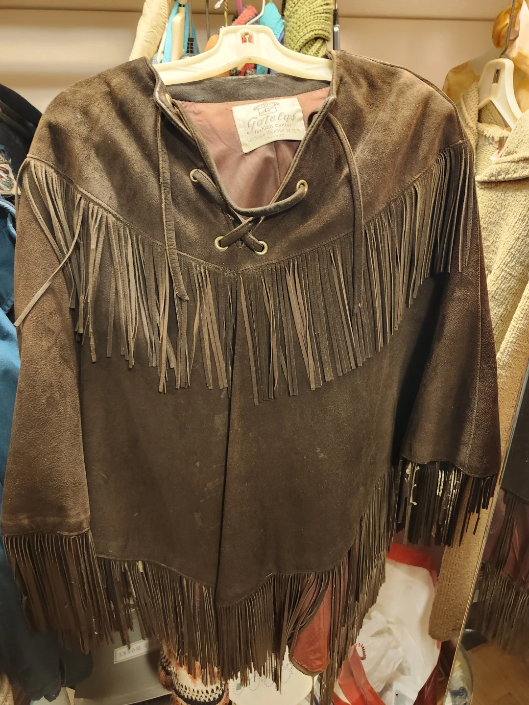 Gatelys Brown Suede Fringe Jacket