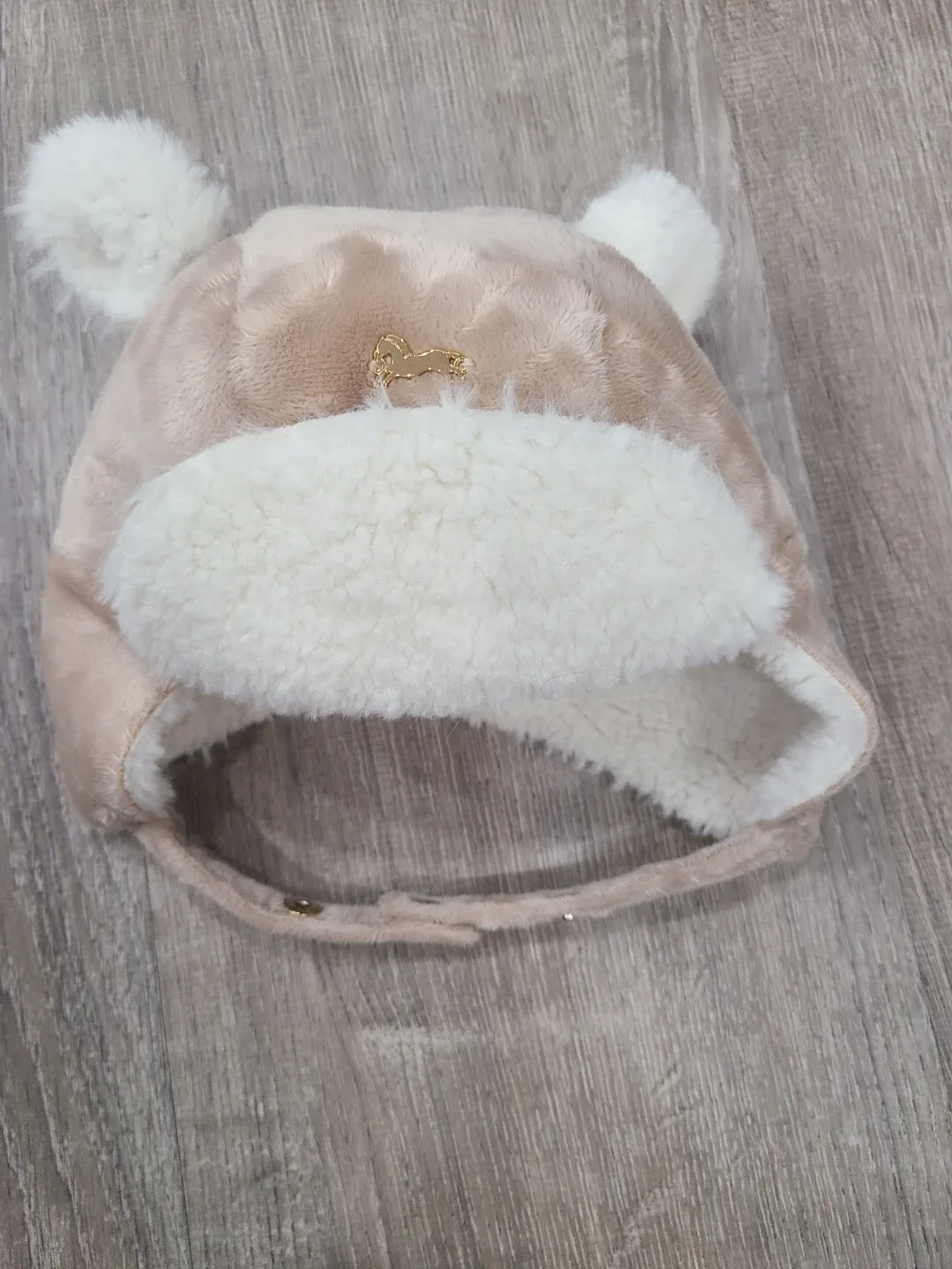 #Cleanout Bear Cub Hat - Beige & White
