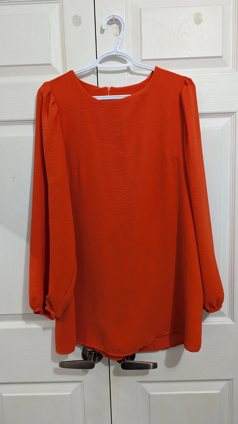 Brazilian Orange Long Sleeve Flowy Dress - photo 2