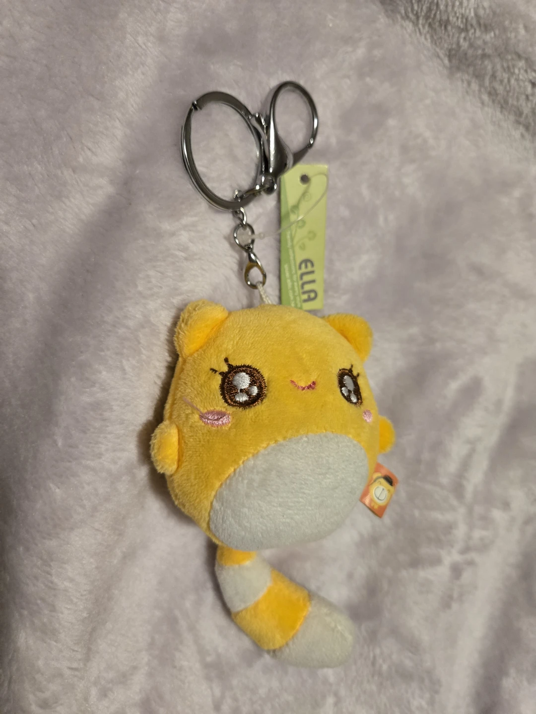 Yellow  Kitty Plush Keychain - photo 2