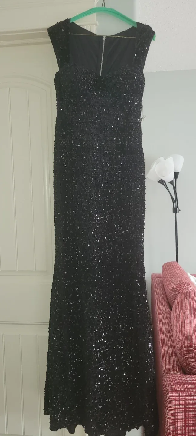 Black Sequin Gown