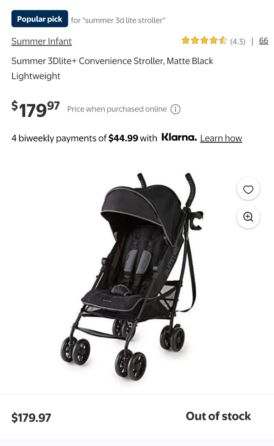 Summer Infant 3Dlite+ Convenience Stroller - Matte Black - photo 2