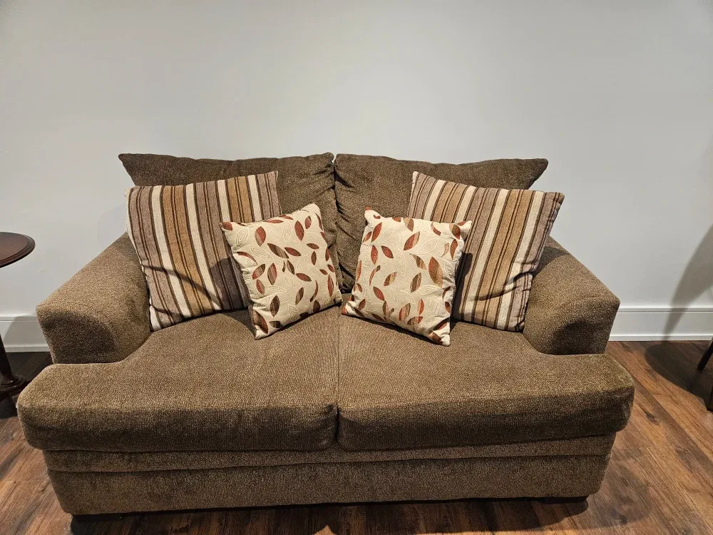 Brown Loveseat and Chair Set image indicator(2)