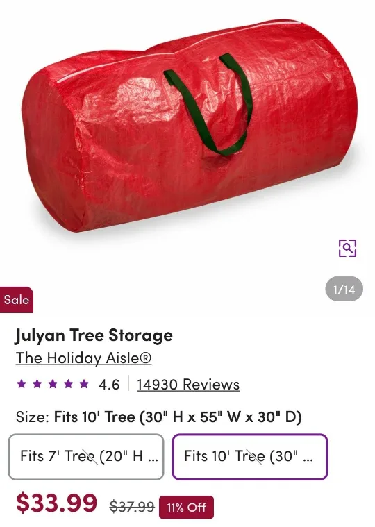 The Holiday Aisle Julyan Tree Storage Bag