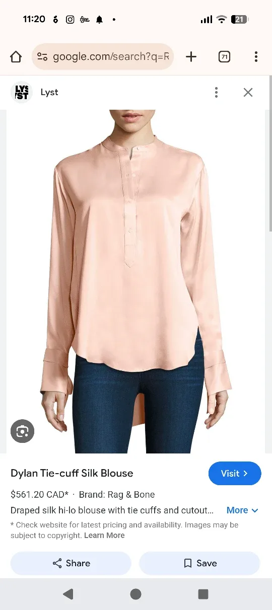 Rag & Bone Silk Dylan Blouse image indicator(7)