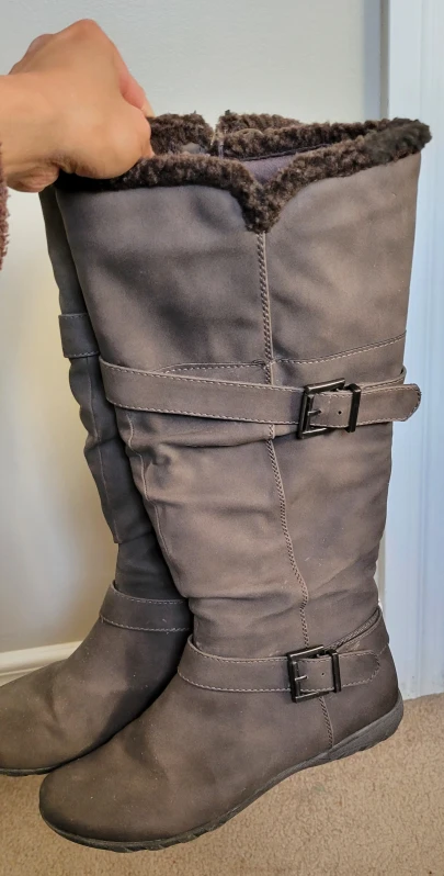 Spring Grey Knee-High Boots - photo 2