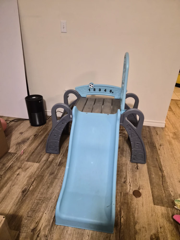 Kids Slide with Basketball Net