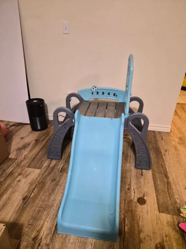 Kids Slide with Basketball Net