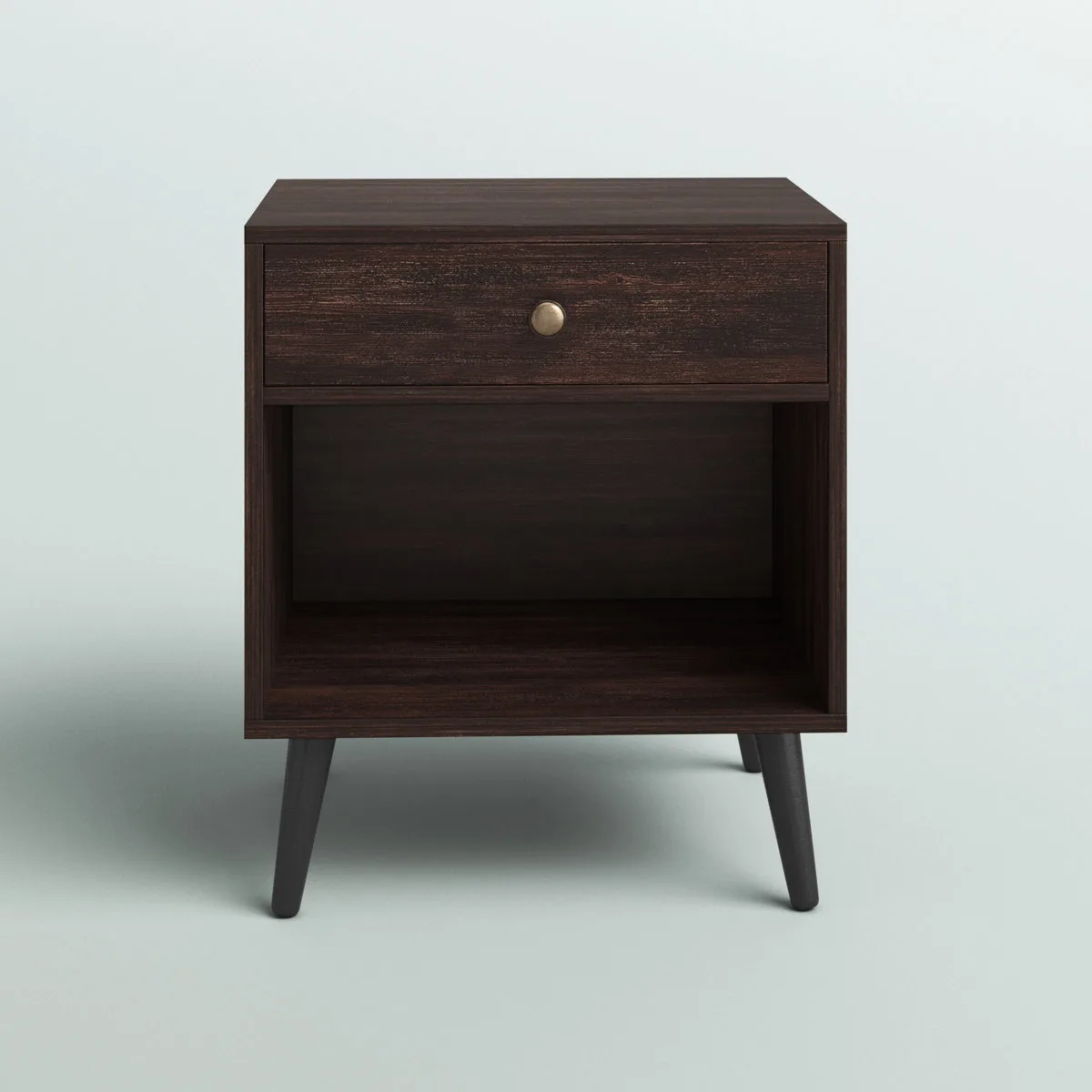 Dark Brown Nightstand with Drawer