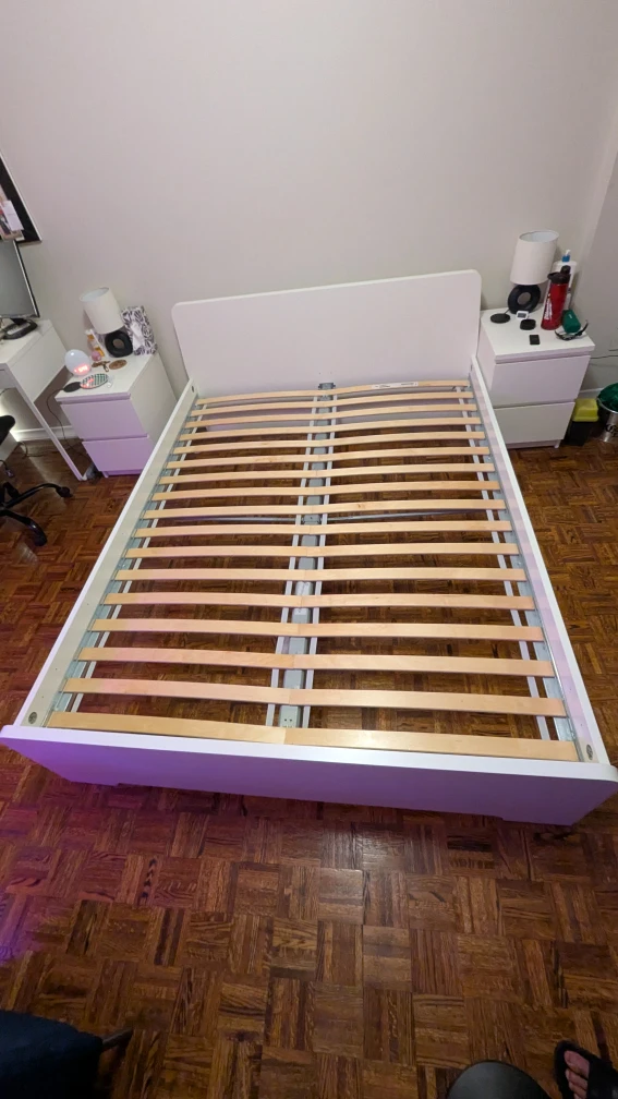 IKEA Askvoll White Bed Frame - Queen