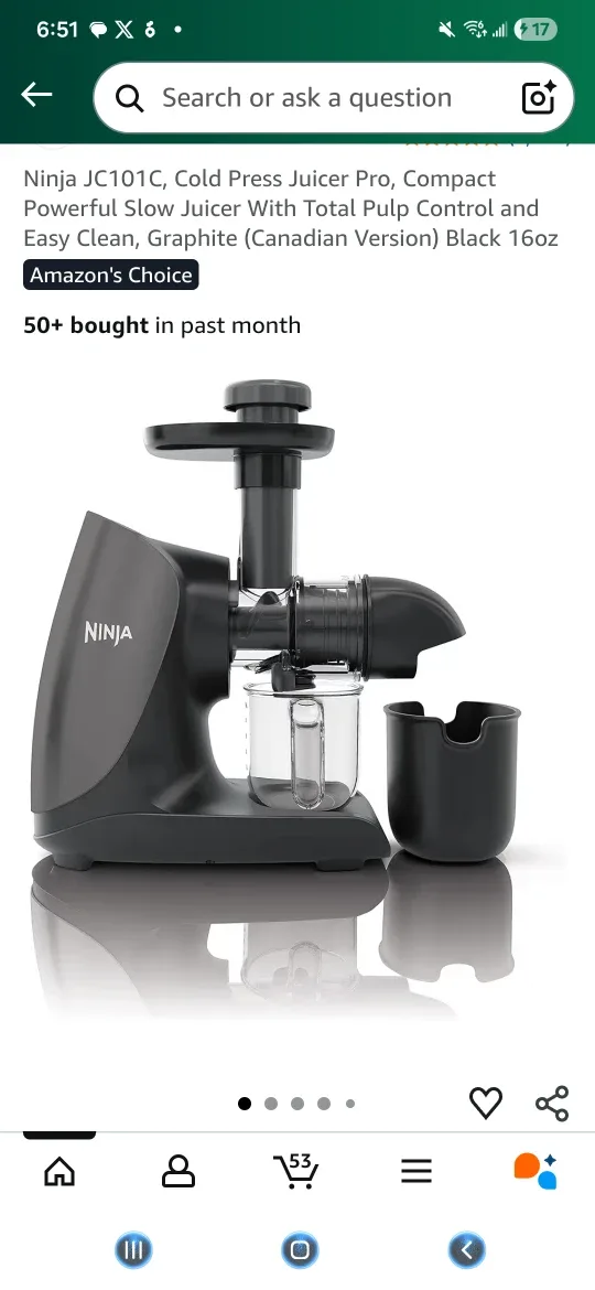 Ninja JC101C Cold Press Juicer Pro - Graphite