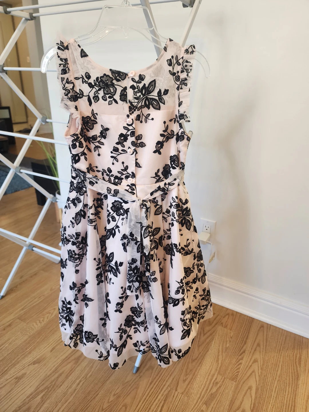 Girls Pink & Black Floral Dress - photo 2