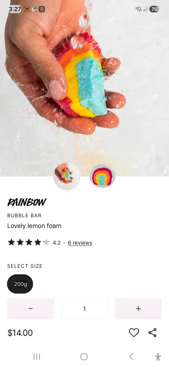 Lush Rainbow Bubble Bar (200g)