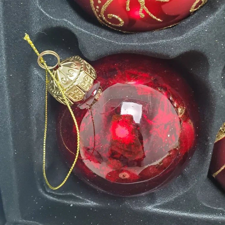 Red & Gold Christmas Ornaments #cleanout image indicator(2)