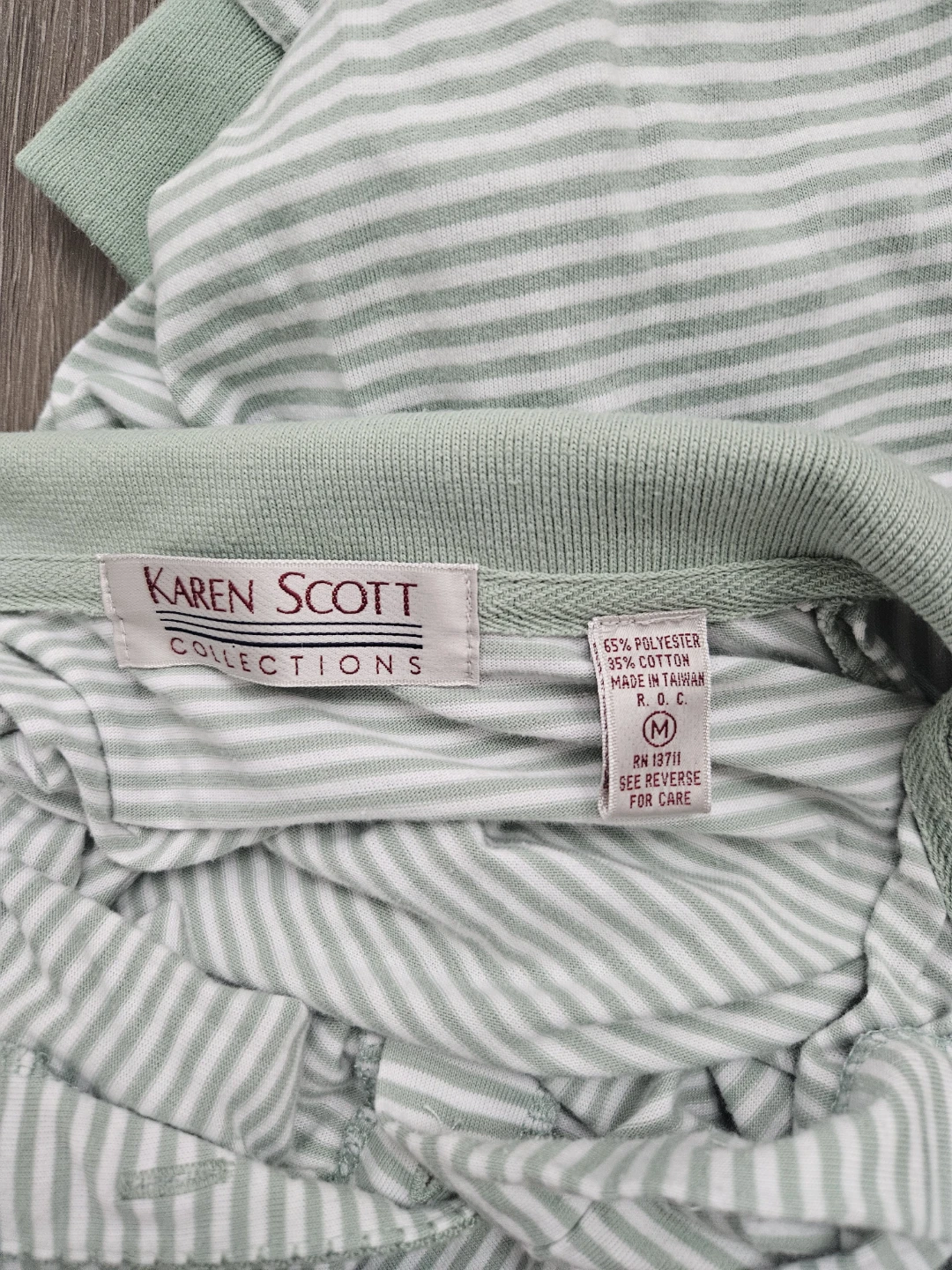 Karen Scott Striped Polo Shirt - Size M - photo 3
