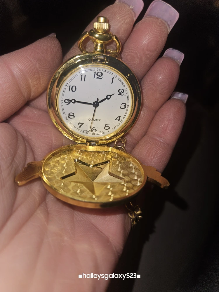 Pink & Gold Star Pocket Watch Necklace - photo 2
