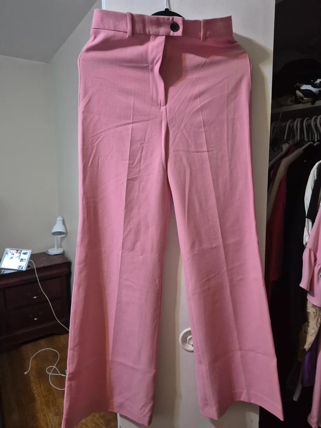 Zara Pink Wide Leg Trousers - Size S