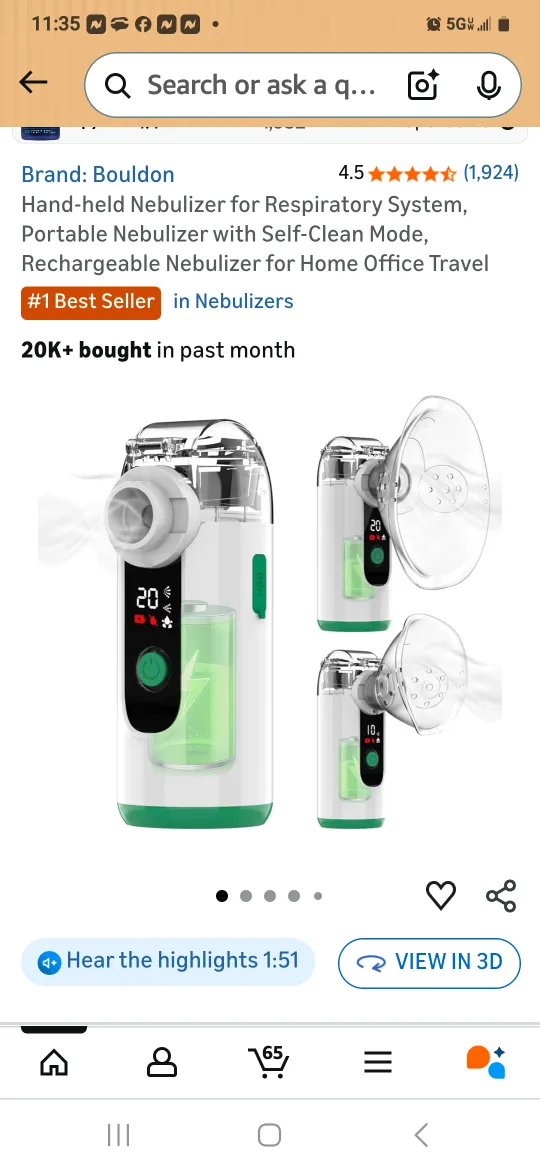 Bouldon Hand-held Nebulizer - Turquoise