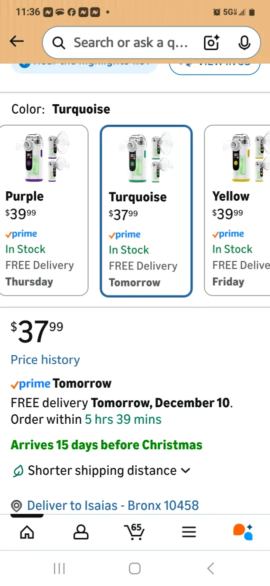 Bouldon Hand-held Nebulizer - Turquoise image indicator(2)