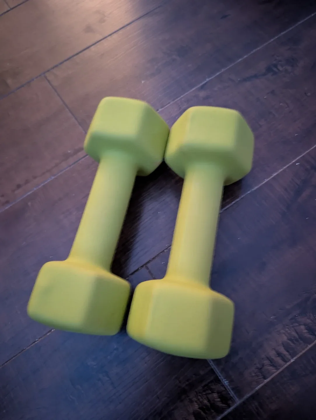 Pair of 5lb Yellow Dumbbells