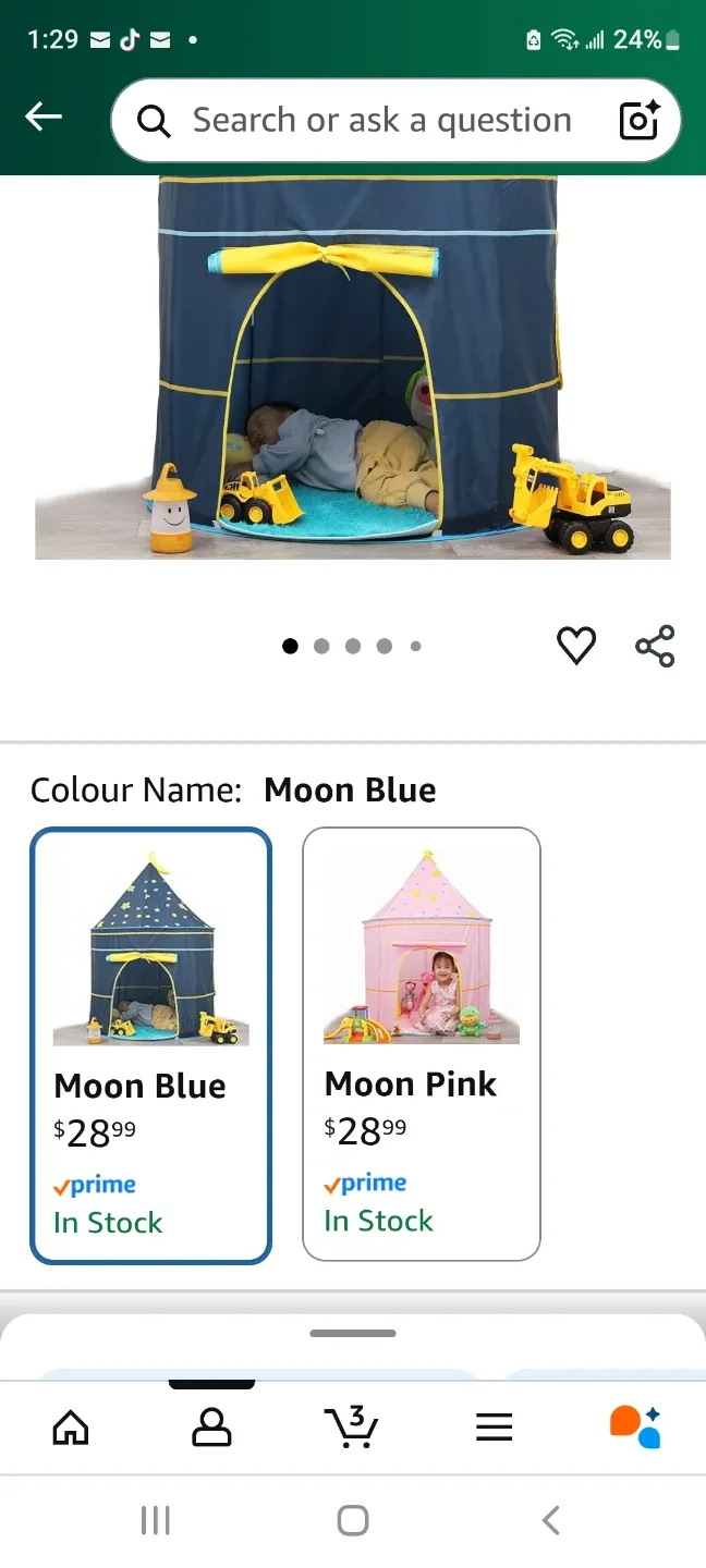 Kids Play Tent - Blue with Stars image indicator(5)