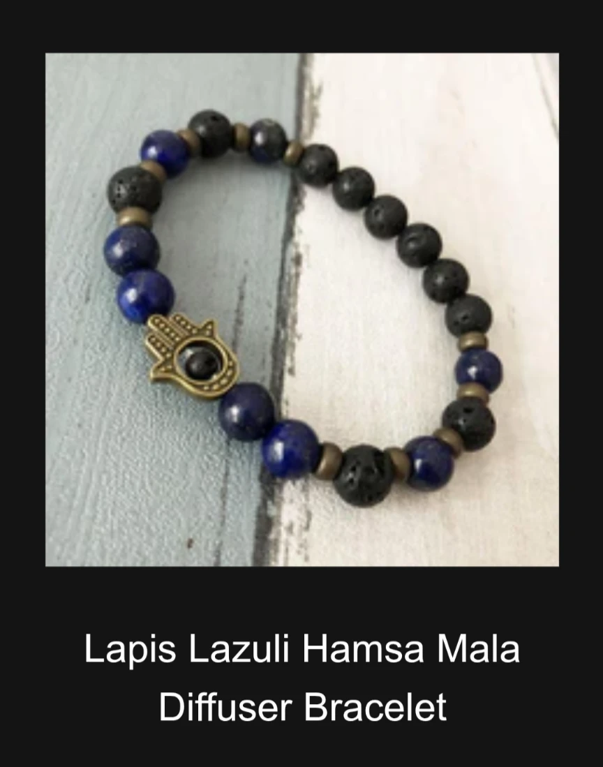 Prana Heart Lapis Lazuli Hamsa Mala Bracelet