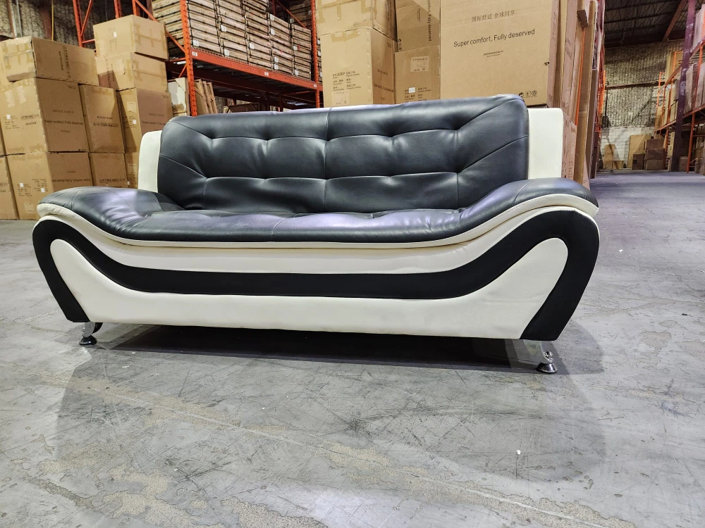 Black & White Leather Sofa