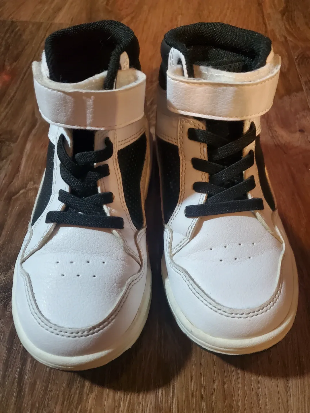 Place Kids White & Black High-Top Sneakers - Size 11