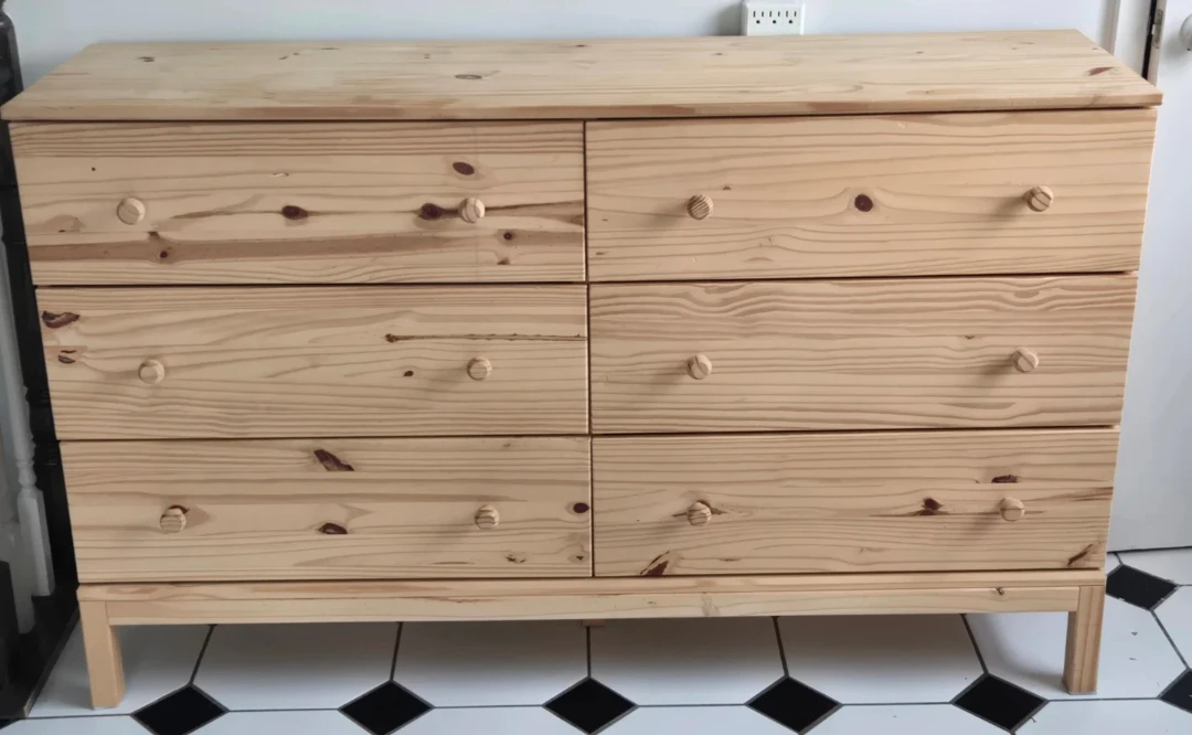 Ikea 6 Drawer Pine Wood Chest